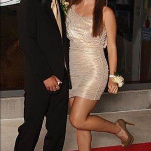 Bodycon Golden One Shoulder Dress